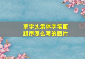 草字头繁体字笔画顺序怎么写的图片