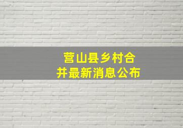 营山县乡村合并最新消息公布