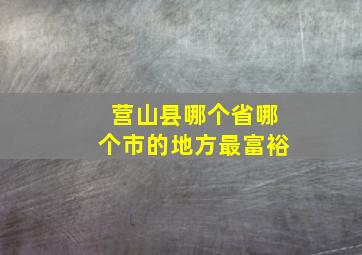 营山县哪个省哪个市的地方最富裕