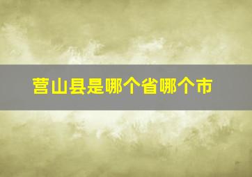 营山县是哪个省哪个市