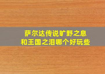 萨尔达传说旷野之息和王国之泪哪个好玩些