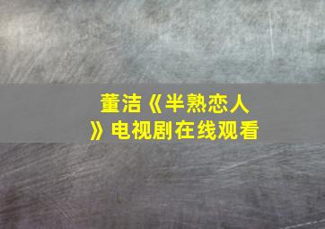 董洁《半熟恋人》电视剧在线观看