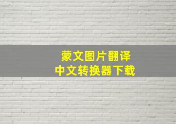 蒙文图片翻译中文转换器下载