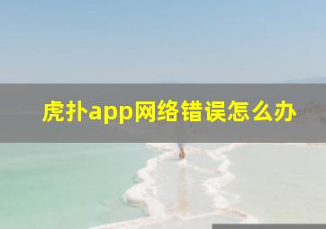 虎扑app网络错误怎么办