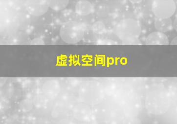 虚拟空间pro