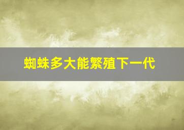 蜘蛛多大能繁殖下一代