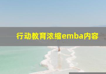 行动教育浓缩emba内容