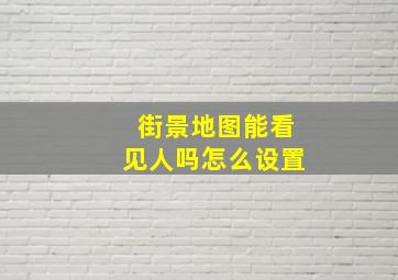 街景地图能看见人吗怎么设置