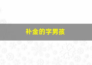 补金的字男孩