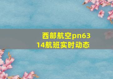 西部航空pn6314航班实时动态