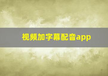 视频加字幕配音app