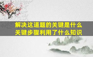 解决这道题的关键是什么关键步骤利用了什么知识