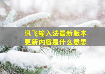 讯飞输入法最新版本更新内容是什么意思