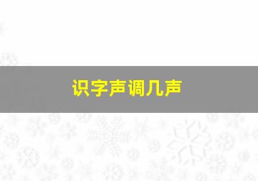 识字声调几声