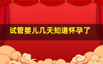 试管婴儿几天知道怀孕了