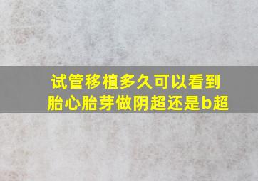 试管移植多久可以看到胎心胎芽做阴超还是b超