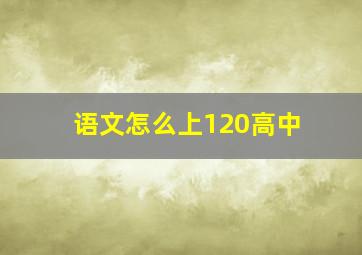 语文怎么上120高中