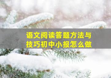 语文阅读答题方法与技巧初中小报怎么做