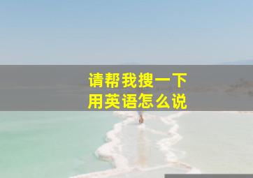 请帮我搜一下用英语怎么说