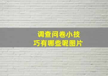 调查问卷小技巧有哪些呢图片