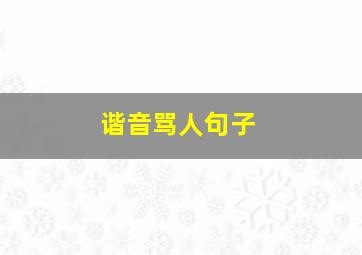 谐音骂人句子