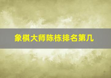 象棋大师陈栋排名第几