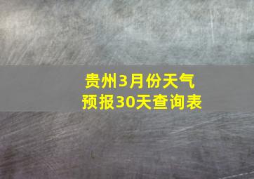 贵州3月份天气预报30天查询表