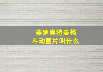 赛罗奥特曼格斗动画片叫什么