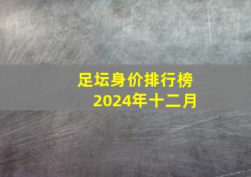 足坛身价排行榜2024年十二月