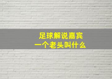 足球解说嘉宾一个老头叫什么