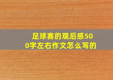 足球赛的观后感500字左右作文怎么写的