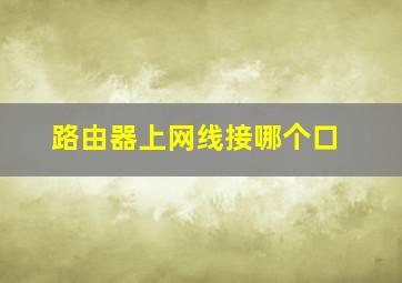 路由器上网线接哪个口