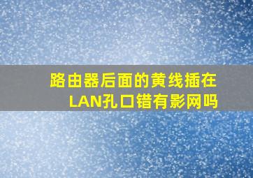 路由器后面的黄线插在LAN孔口错有影网吗