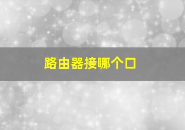 路由器接哪个口