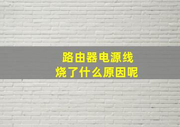 路由器电源线烧了什么原因呢