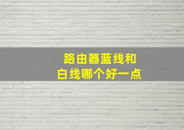 路由器蓝线和白线哪个好一点