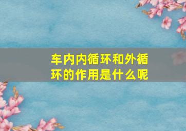 车内内循环和外循环的作用是什么呢