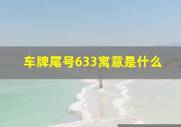 车牌尾号633寓意是什么