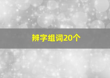 辨字组词20个