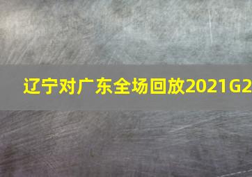 辽宁对广东全场回放2021G2