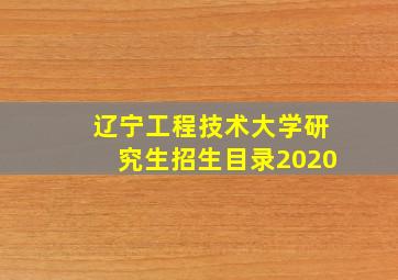 辽宁工程技术大学研究生招生目录2020