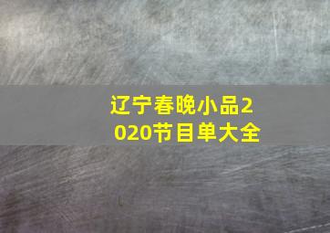 辽宁春晚小品2020节目单大全