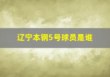 辽宁本钢5号球员是谁