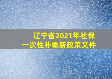 辽宁省2021年社保一次性补缴新政策文件