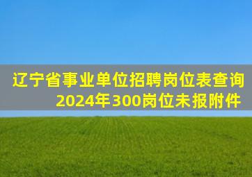 辽宁省事业单位招聘岗位表查询2024年300岗位未报附件