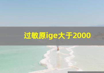 过敏原ige大于2000