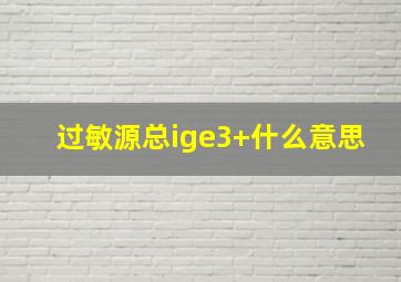 过敏源总ige3+什么意思