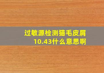 过敏源检测猫毛皮屑10.43什么意思啊