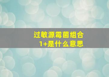 过敏源霉菌组合1+是什么意思