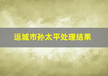 运城市孙太平处理结果